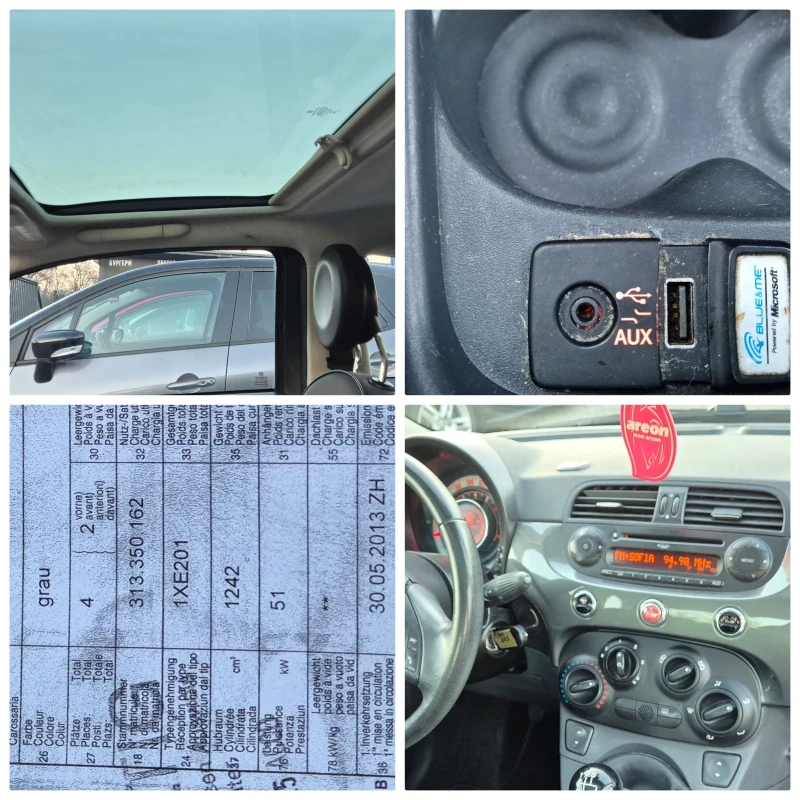 Fiat 500 1.2-70кс.ПАНОРАМА, снимка 15 - Автомобили и джипове - 52849072