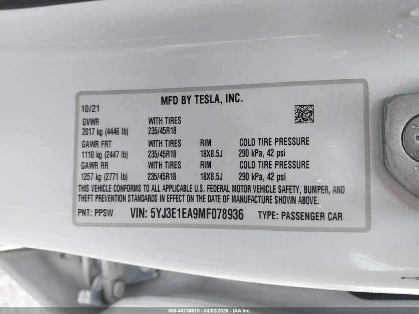 Tesla Model 3 Standard Range Plus Rear-Wheel Drive, снимка 9 - Автомобили и джипове - 54422981