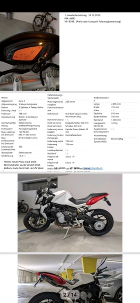 MV Agusta Brutale 800 TREPISTONI 6000км!!! ABS TC Нов внос ШВЕЙЦАРИЯ, снимка 17