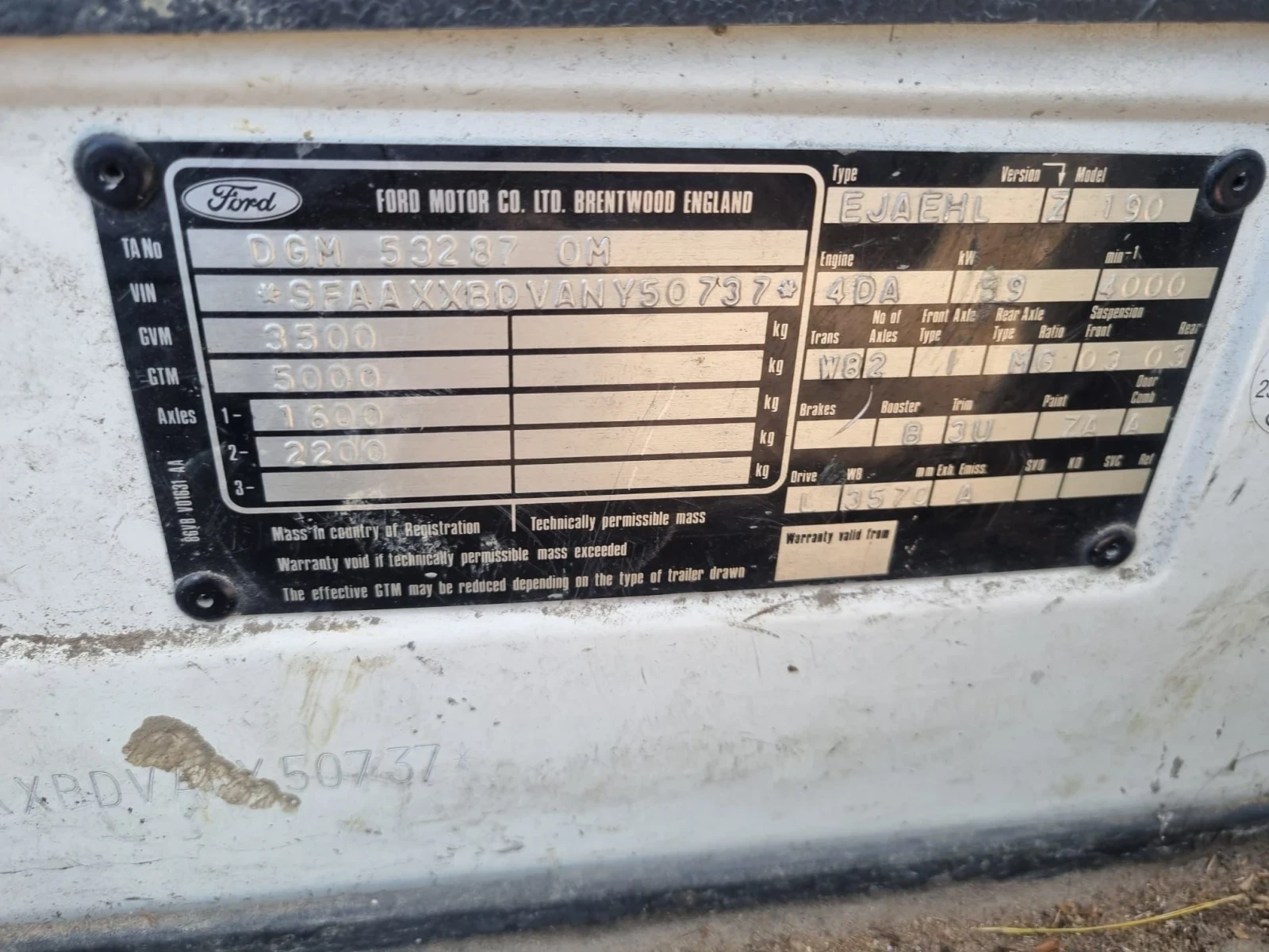 Ford Transit 2.5D-САМОСВАЛ-СКЪСАН АНГРЕНАЖ, снимка 7 - Бусове и автобуси - 54862388