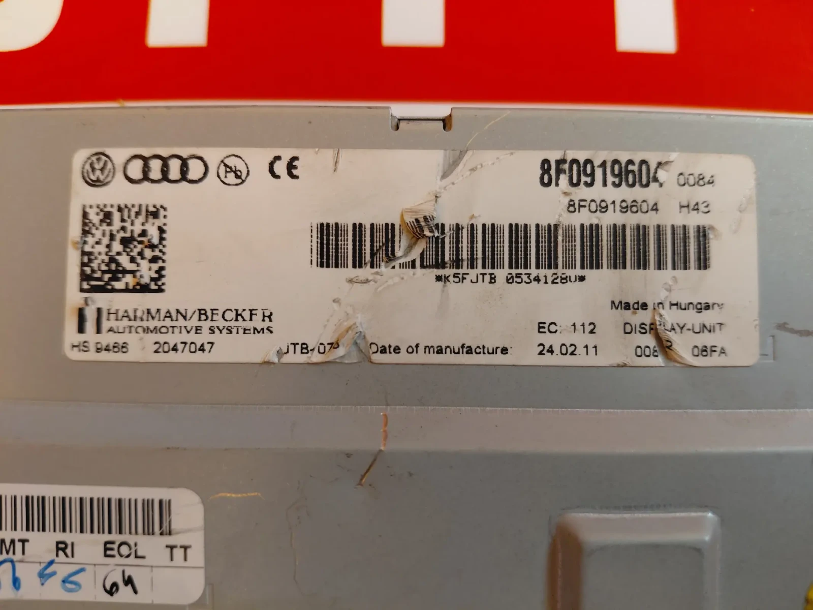 8F0919604 Дисплей навигация  AUDI A4 B8, A5  8F0 919 604, снимка 3 - Части - 56105674