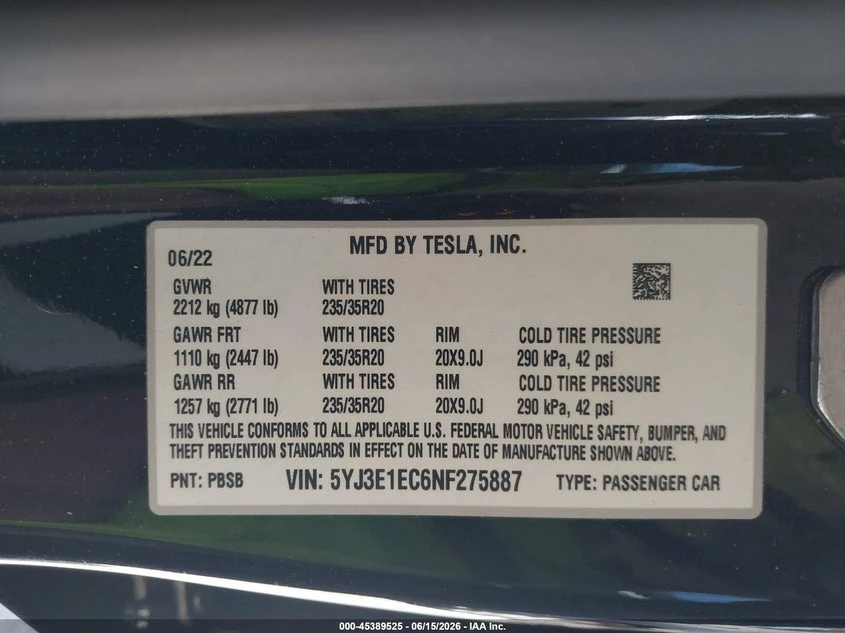 Tesla Model 3 Performance Dual Motor All-Wheel Drive, снимка 9 - Автомобили и джипове - 55272169