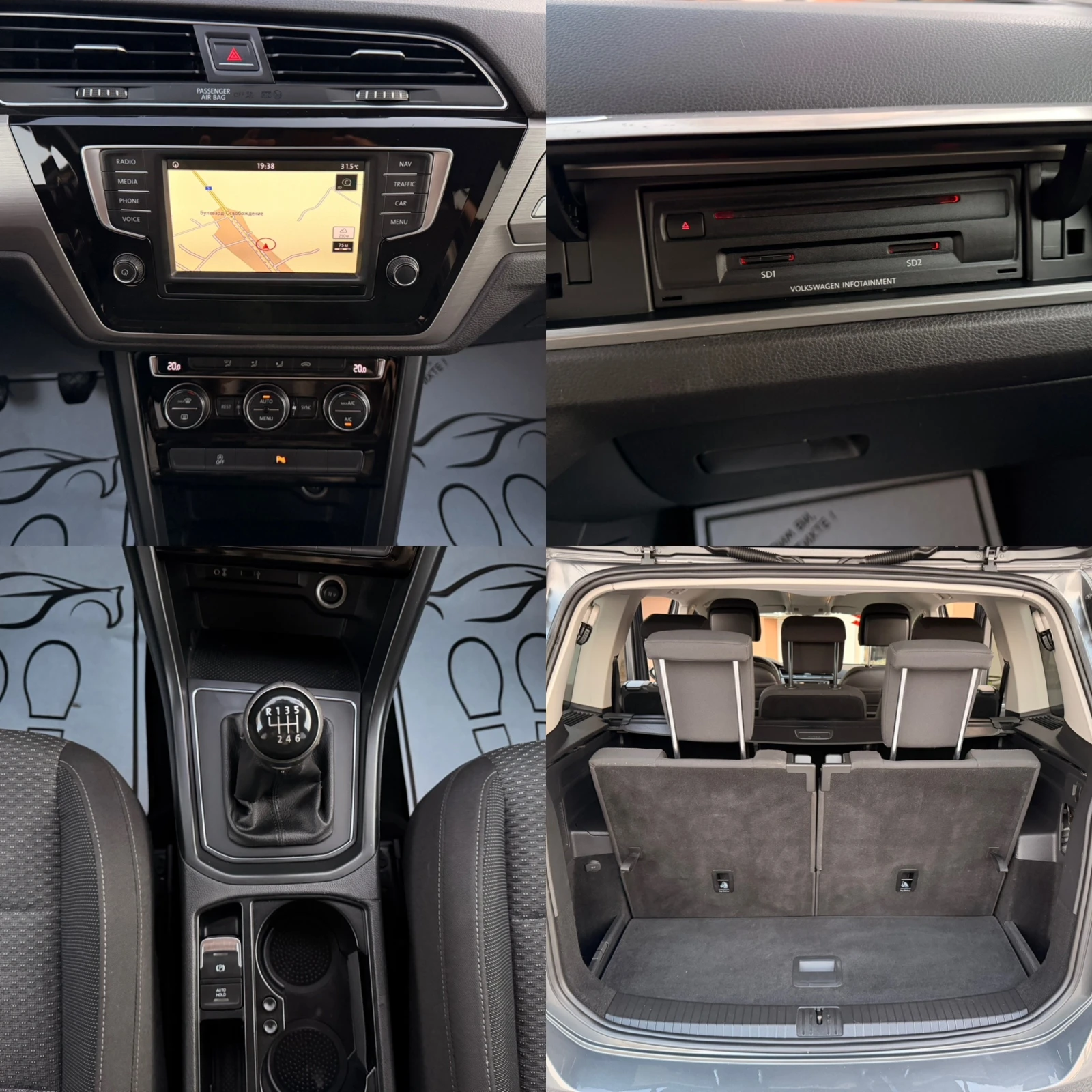 VW Touran 2.0TDI* NAVI* 6SK* 150KS* 7МЕСТА* LIZING, снимка 13 - Автомобили и джипове - 55545192