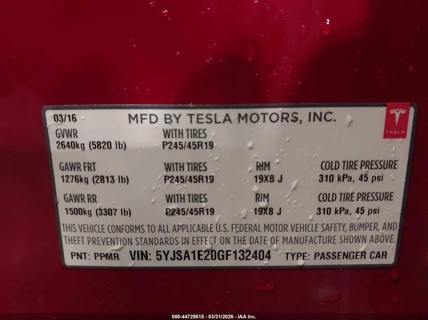Tesla Model S 60D/70D/75D/85D/90D, снимка 9 - Автомобили и джипове - 54370977