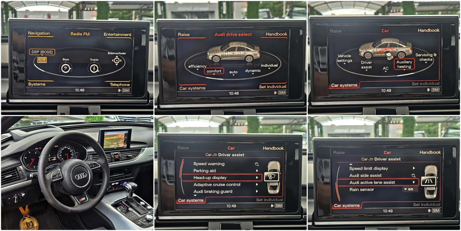 Audi A6 S-LINE/DISTR/HUD/CAMERA/BOSE/ПОДГРEB/AIR/ПЕЧКА/LIZ, снимка 14 - Автомобили и джипове - 55174389