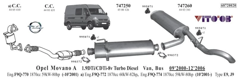 Ауспуси, Гърнета за Opel Movano, снимка 1 - Части - 38176364