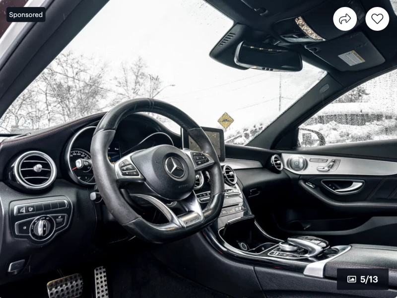 Mercedes-Benz C 43 AMG 4MATIC* BURMESTER* LANE* ASSIST* 360КАМЕРА* , снимка 9 - Автомобили и джипове - 52791276