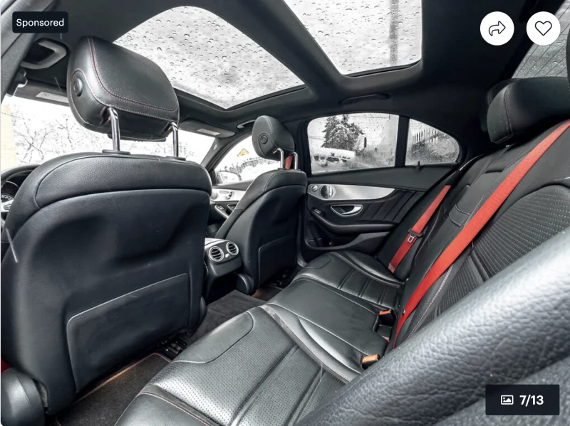 Mercedes-Benz C 43 AMG 4MATIC* BURMESTER* LANE* ASSIST* 360КАМЕРА* , снимка 11 - Автомобили и джипове - 52791276