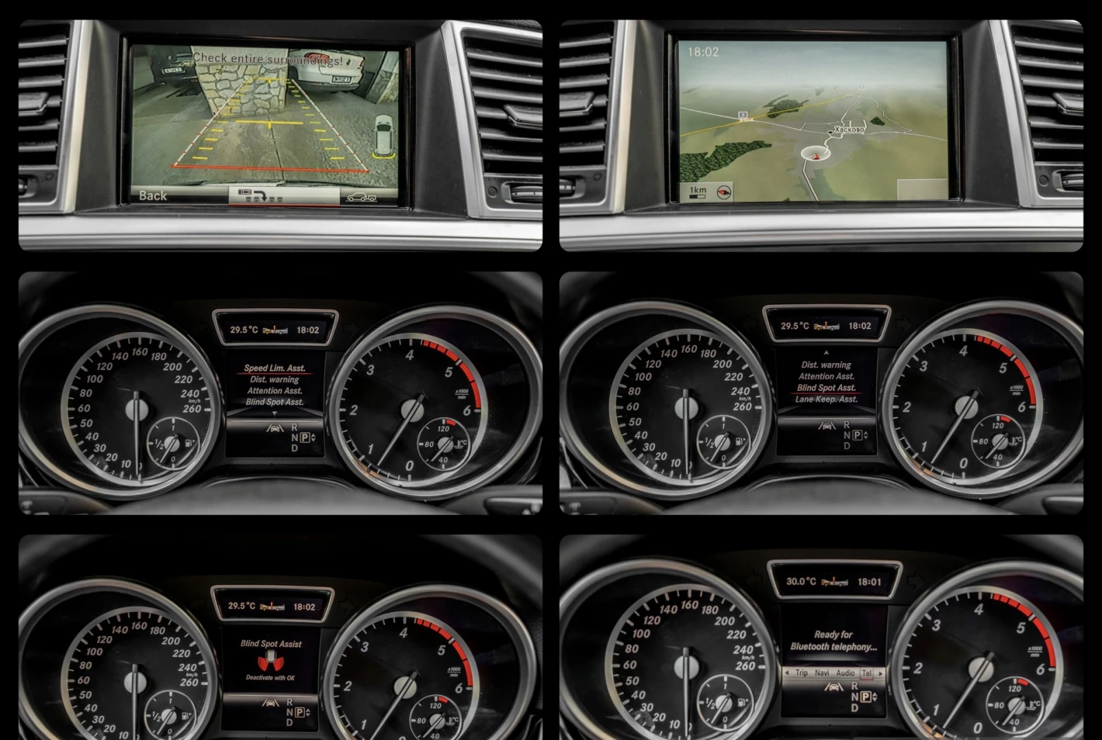 Mercedes-Benz ML 350 BlueTEC-AMG-HARMAN/KARDON-AMBIENT-ПОДГРЕВ-КАМЕРА, снимка 10 - Автомобили и джипове - 55215382