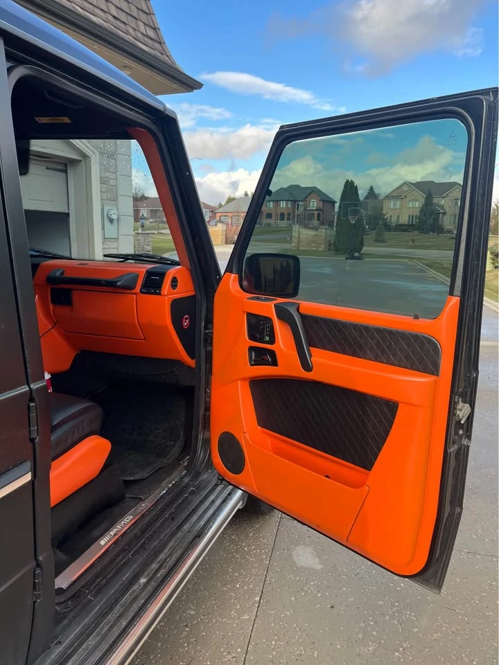 Mercedes-Benz G 500 * G55* MATTE BLACK* ПОДГРЕВ* ORANGE INTERIOR* , снимка 9 - Автомобили и джипове - 54142501