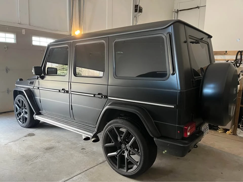 Mercedes-Benz G 500 * G55* MATTE BLACK* ПОДГРЕВ* ORANGE INTERIOR* , снимка 4 - Автомобили и джипове - 54142501