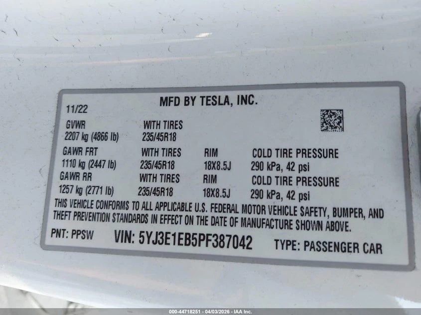 Tesla Model 3 Long Range Dual Motor All-Wheel Drive, снимка 9 - Автомобили и джипове - 54435719