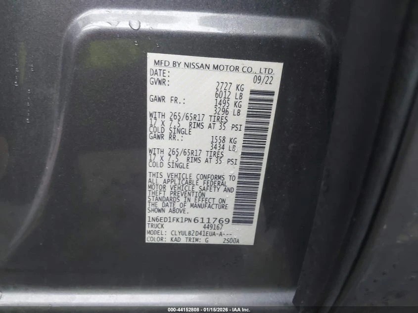 Nissan Frontier 3.8l Long Bed Sv 4X4, снимка 9 - Автомобили и джипове - 53862960