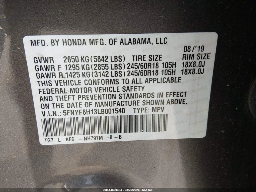 Honda Pilot 3.5l Awd Lx, снимка 9 - Автомобили и джипове - 54310786