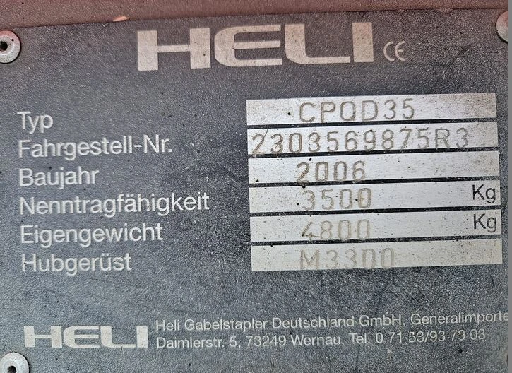 Мотокар HELI Мотокар Heli 3.5т газ, снимка 11 - Индустриална техника - 54726734