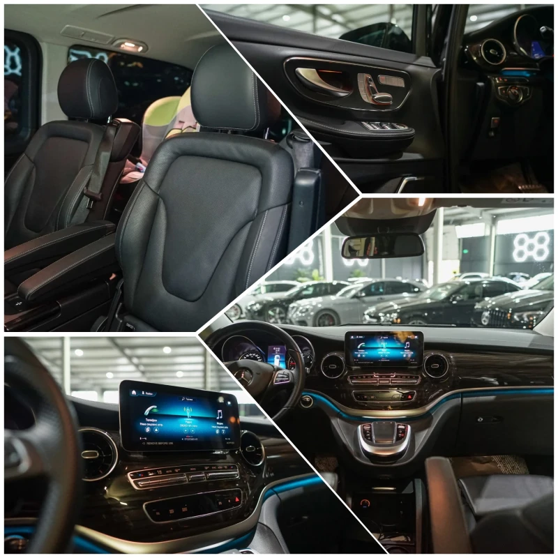 Mercedes-Benz V 300 D 7+ 1 LONG FULL AMG LINE BURMEISTER ЛИЗИНГ 100%, снимка 16 - Бусове и автобуси - 52705532