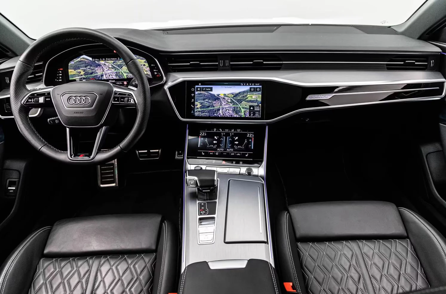 Audi A7 40TDI/204HP/2XS-LINE/BLACK/PANO/360/KLESS/583z, снимка 10 - Автомобили и джипове - 55233948