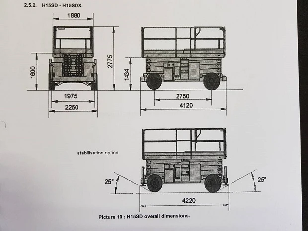 Автовишка Друга марка Haulotte H 15 SDX  4х4, снимка 16 - Индустриална техника - 49290299