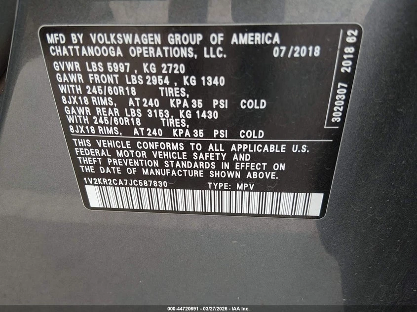 VW Atlas 3.6l Volkswagen 3.6L V6 Se, снимка 9 - Автомобили и джипове - 54141669