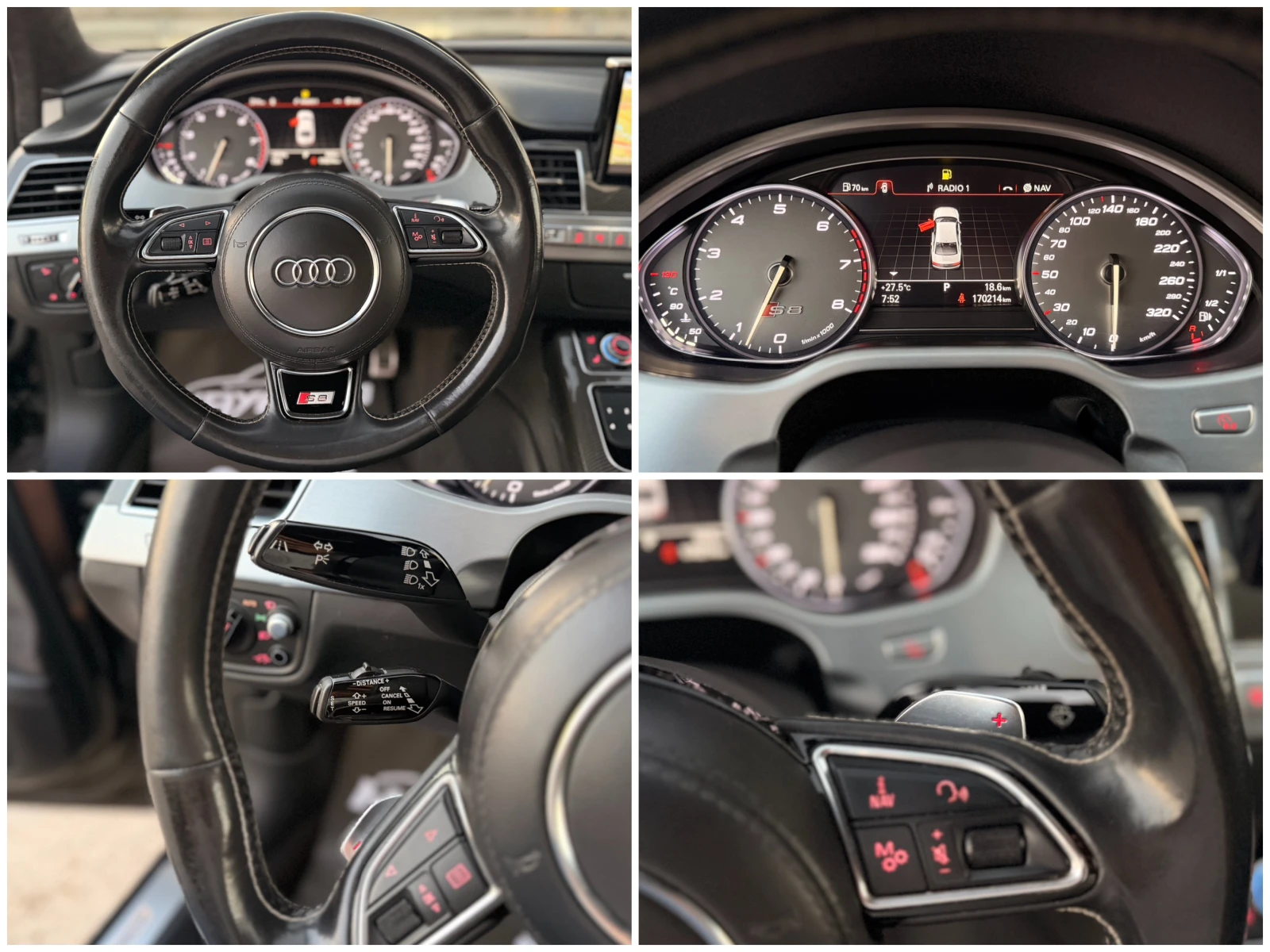Audi S8 4.0= V8T= QUATTRO= CARBON PACK= HUD= 360* CAMERA= , снимка 14 - Автомобили и джипове - 55636396