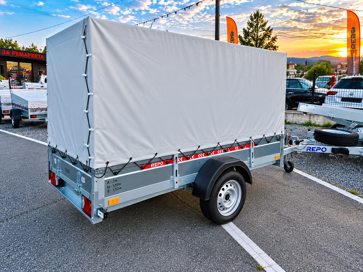 За автомобил Други Repo Trailers Cargo 3м X 1.60м Х 1.5м, снимка 4 - Ремаркета - 55829061