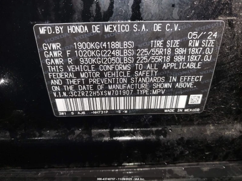 Honda Hr-v 2.0L I-4 DI, DOHC, VVT, 158HP All Wheel Drive, снимка 16 - Автомобили и джипове - 52938680