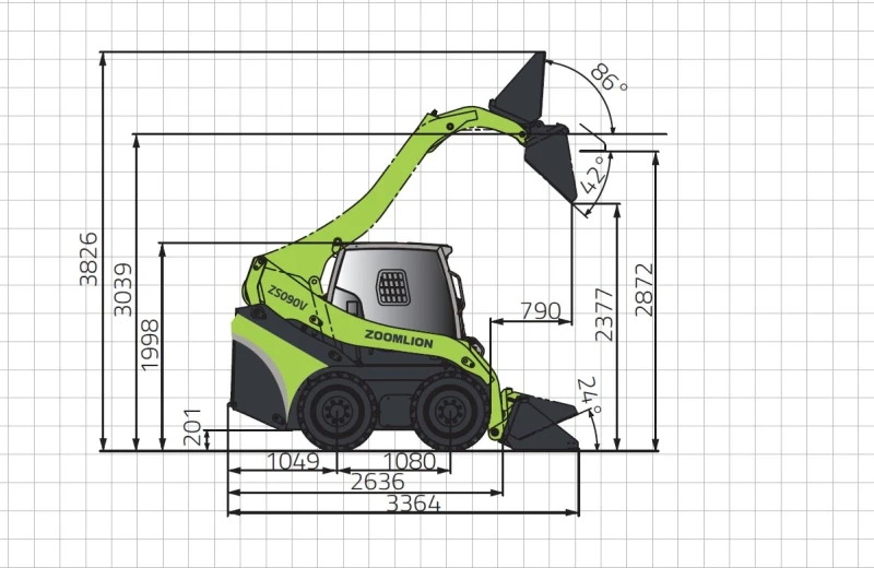 Мини челни товарачи ZOOMLION ZS090V, снимка 2 - Индустриална техника - 52514736