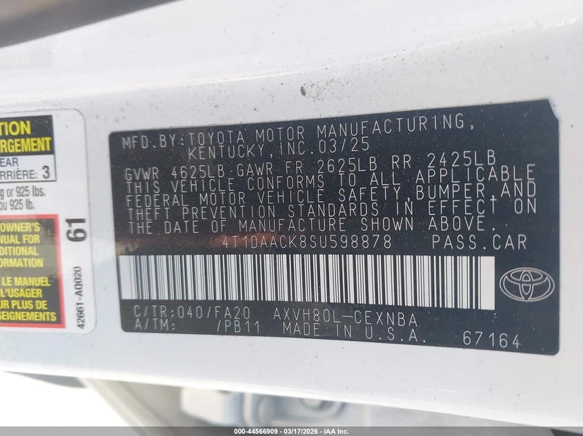 Toyota Camry 2.5l Le, снимка 9 - Автомобили и джипове - 54490536