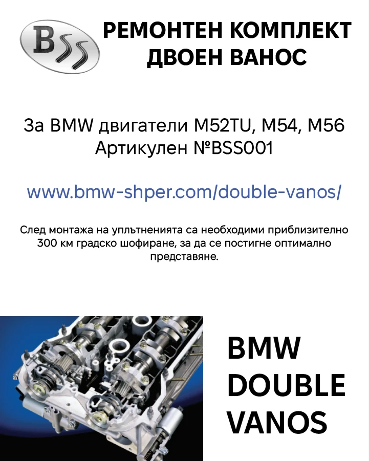 Ремонт двоен ванос BMW Double Vanos M54 M52tu, снимка 3 - Части - 48031461