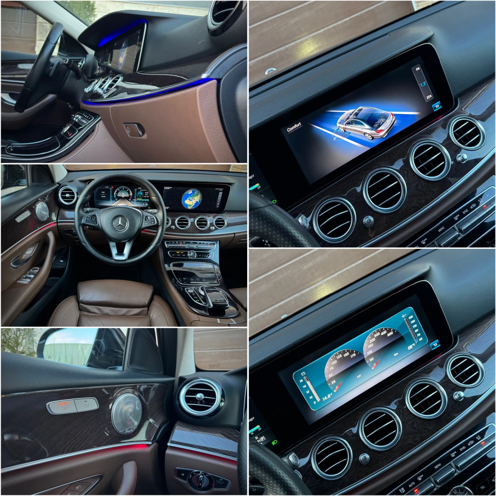 Mercedes-Benz E 220 9-G Widescreen EXCLUSIVE Swarovski 194к.с., снимка 11 - Автомобили и джипове - 53879293