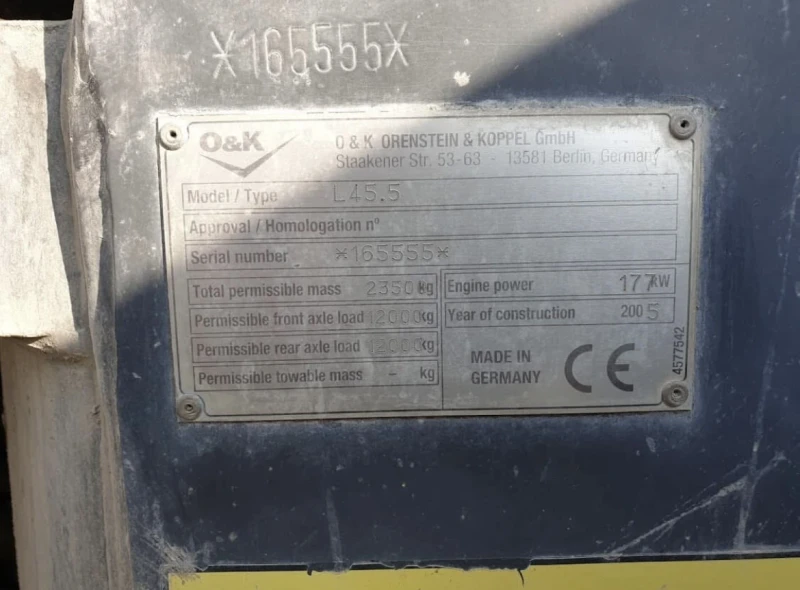 Челен товарач Друга марка O&K L45.5, снимка 5 - Индустриална техника - 51689895