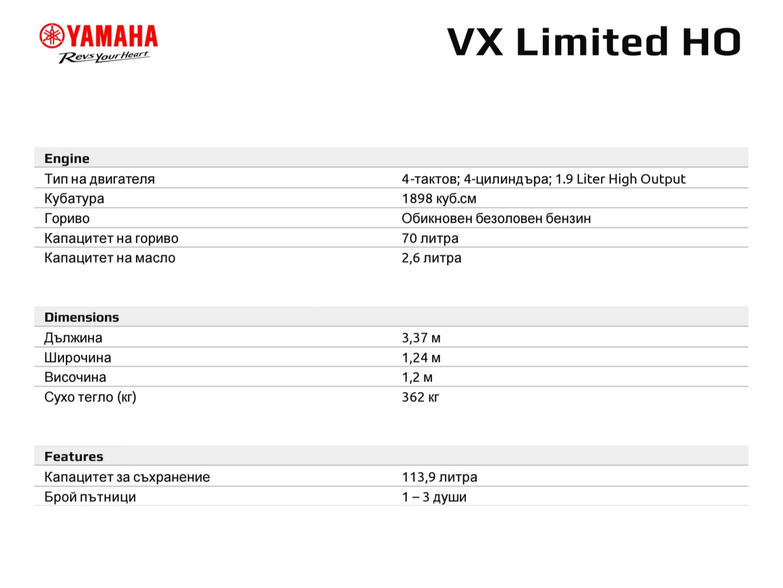 Джет Yamaha VX LIMITED HD, снимка 12 - Воден транспорт - 55492727