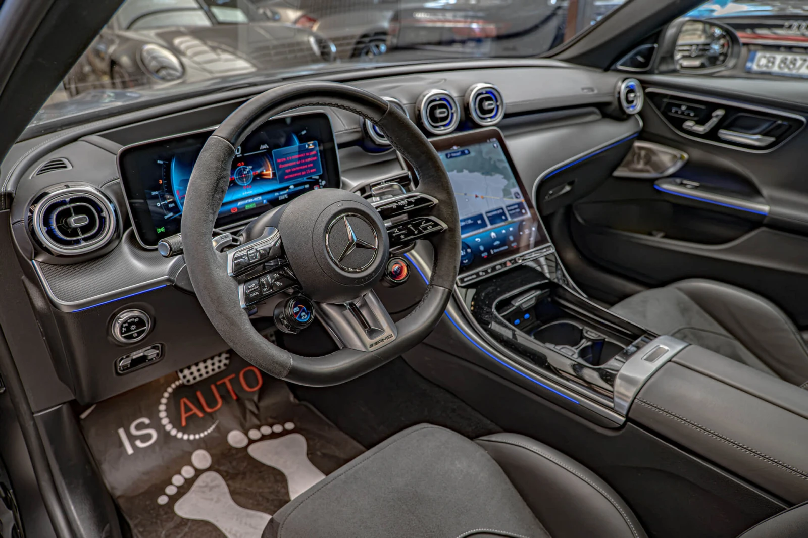 Mercedes-Benz C 63 AMG S E-Perf/Камера 360/Burmester/HuD/Керамика/4Matic+, снимка 9 - Автомобили и джипове - 56133968