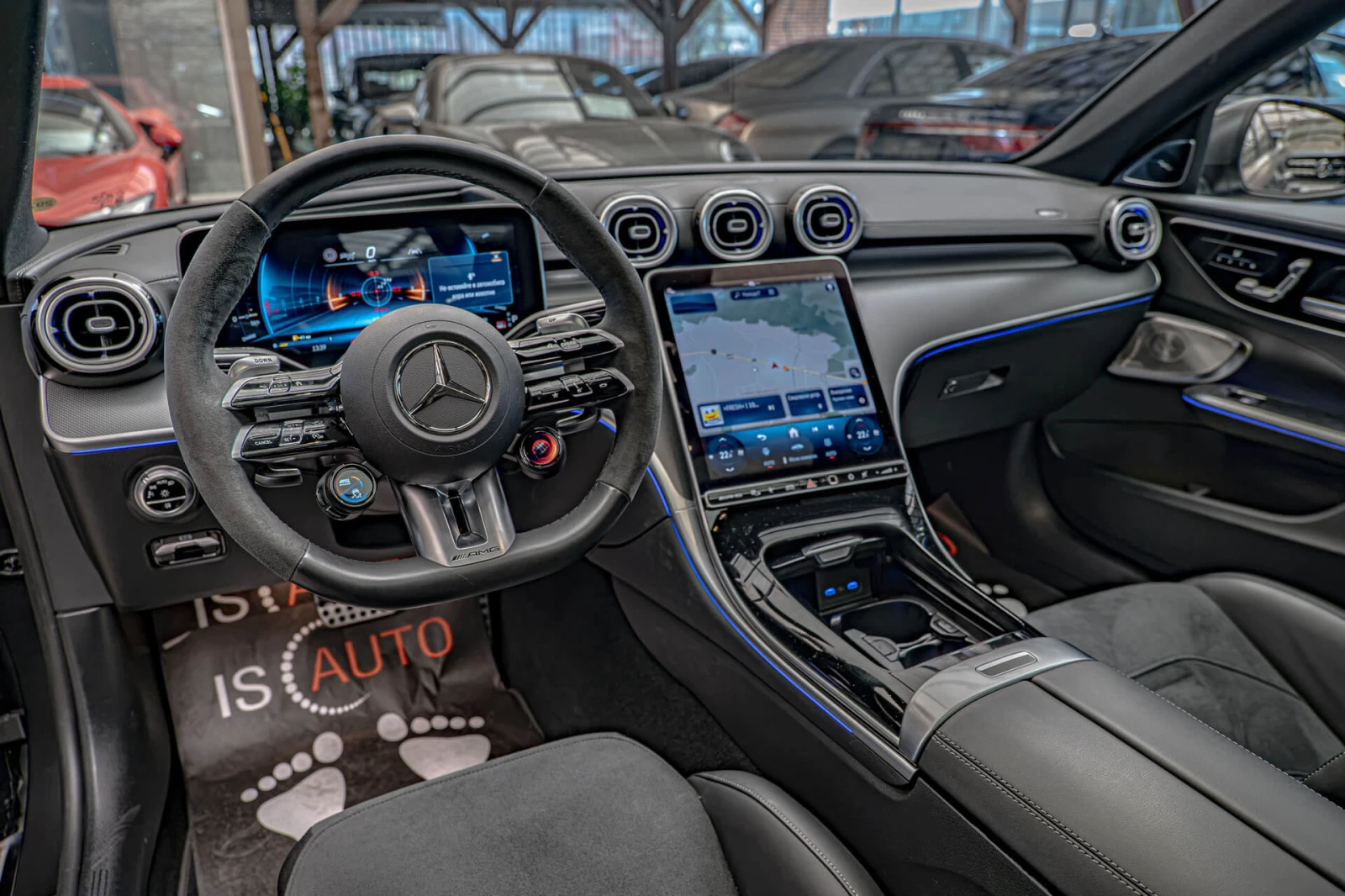 Mercedes-Benz C 63 AMG S E-Perf/Камера 360/Burmester/HuD/Керамика/4Matic+, снимка 7 - Автомобили и джипове - 56133968