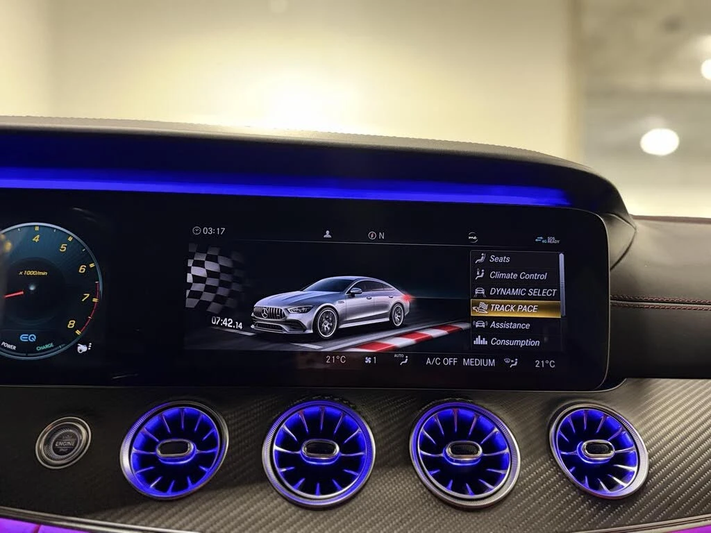 Mercedes-Benz AMG GT 53* 4MATIC* MAGNO BLACK* DISTRONIC* 360 CAM* ПАНО, снимка 12 - Автомобили и джипове - 55301299