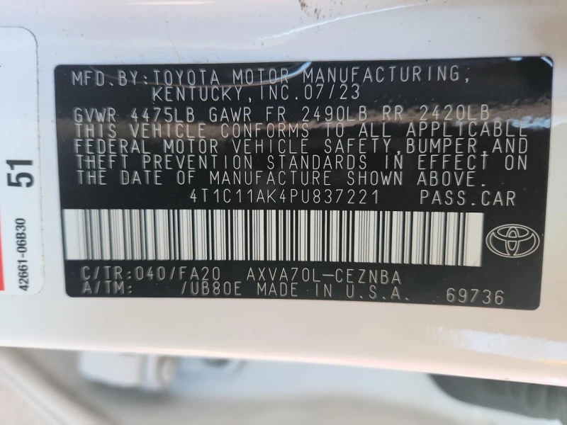 Toyota Camry 2.5l Le, снимка 12 - Автомобили и джипове - 53392165