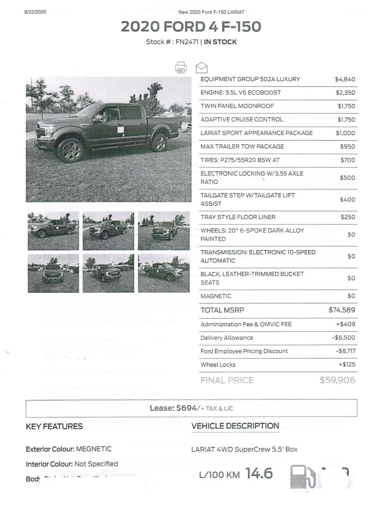Ford F150 * LARIAT 4WD SuperCrew 5.5' Box * CARFAX * , снимка 15 - Автомобили и джипове - 55475120