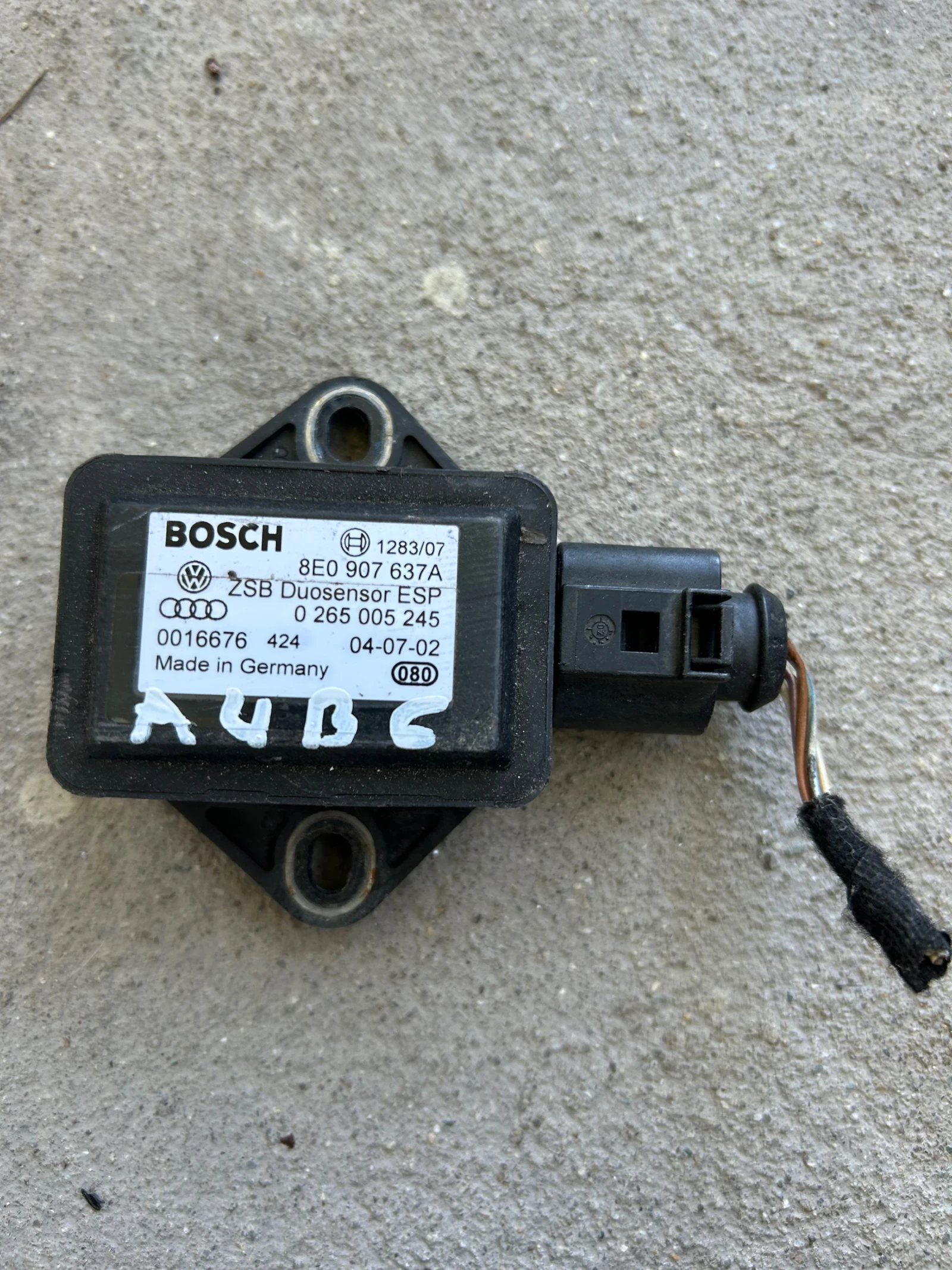 8E0907637A ESP сензор AUDI A4 B6