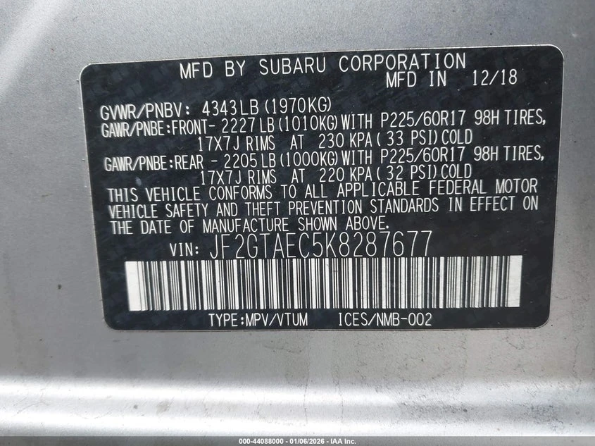 Subaru Crosstrek 2.0L H-4 DI, DOHC, VVT, 152HP All Wheel Drive, снимка 9 - Автомобили и джипове - 53830379