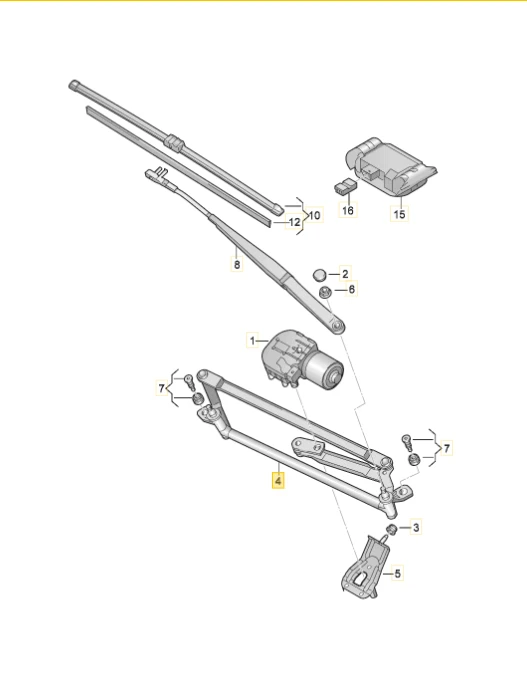 МЕХАНИЗЪМ ПРЕДНИ ЧИСТАЧКИ SEAT ALTEA/TOLEDO 2004- LH   5P0955023H / 5P0955601B, снимка 2 - Части - 35265359