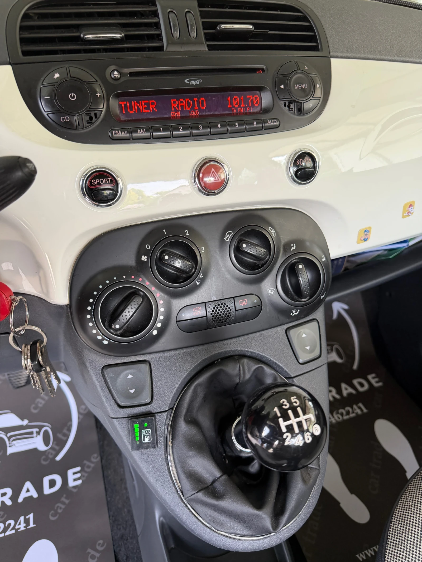 Fiat 500 1.4i/ГАЗ/ПАНОРАМА/SPORT/РЕГИСТРИРАН/ОБСЛУЖЕН, снимка 11 - Автомобили и джипове - 55867769