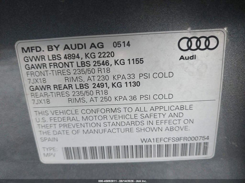 Audi Q3 * 2.0T PREMIUM PLUS * CARFAX* ОПЦИЯ ЗА ФИНАНСИРАНЕ, снимка 9 - Автомобили и джипове - 56084120