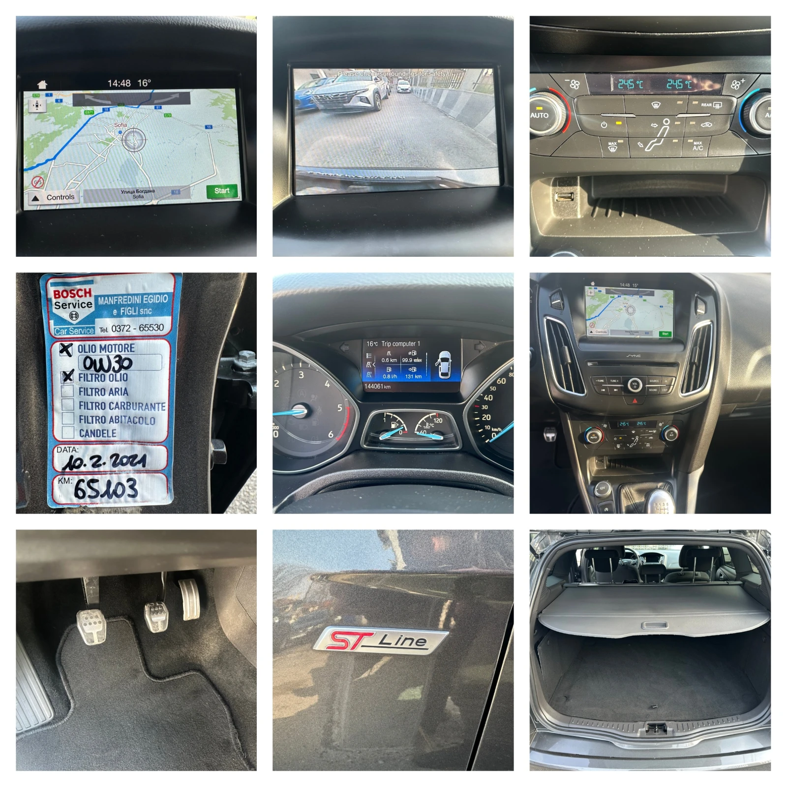 Ford Focus 1.5D-ST-Line-LED-CAMERA-NAVI-PDC-EURO6B-2017g-6sk., снимка 16 - Автомобили и джипове - 53880735