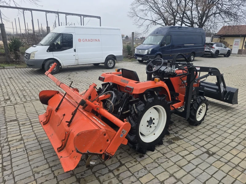 Трактор Kubota Х24, с челен товарач и фреза, снимка 4 - Селскостопанска техника - 52877792