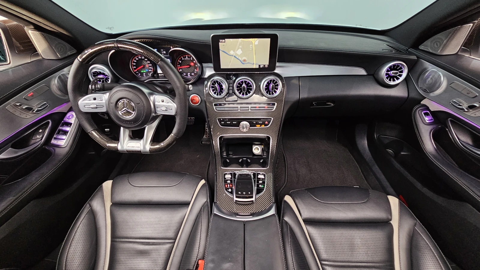 Mercedes-Benz C 63 AMG S* CARBON* PANO* 360* HUD* PPF* СОБСТВЕН ЛИЗИНГ, снимка 7 - Автомобили и джипове - 56180838