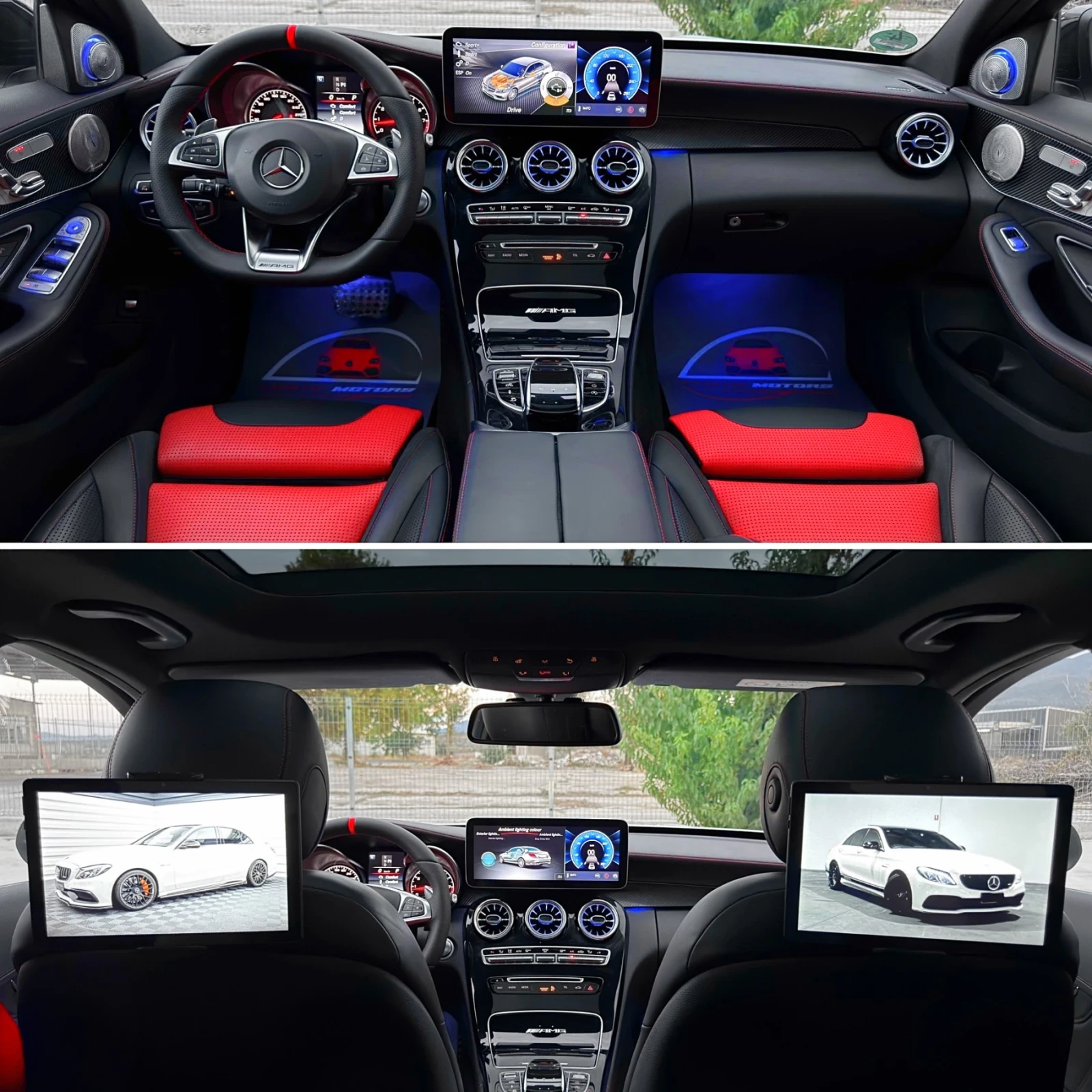 Mercedes-Benz C 63 AMG S/ STAGE 1 - 600ps/ DESIGNO/ 3xTV/ PANO/ 360 CAM/, снимка 10 - Автомобили и джипове - 56132511