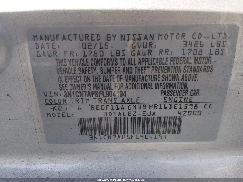 Nissan Versa 1.6L I-4 DOHC, VVT, 109HP Front Wheel Drive | Mobile.bg � ����������� 14