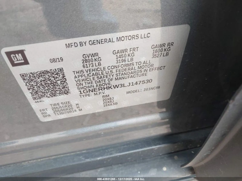 Chevrolet Traverse 3.6L V-6 DI, DOHC, VVT, 310HP Front Wheel Drive, снимка 14 - Автомобили и джипове - 53095517