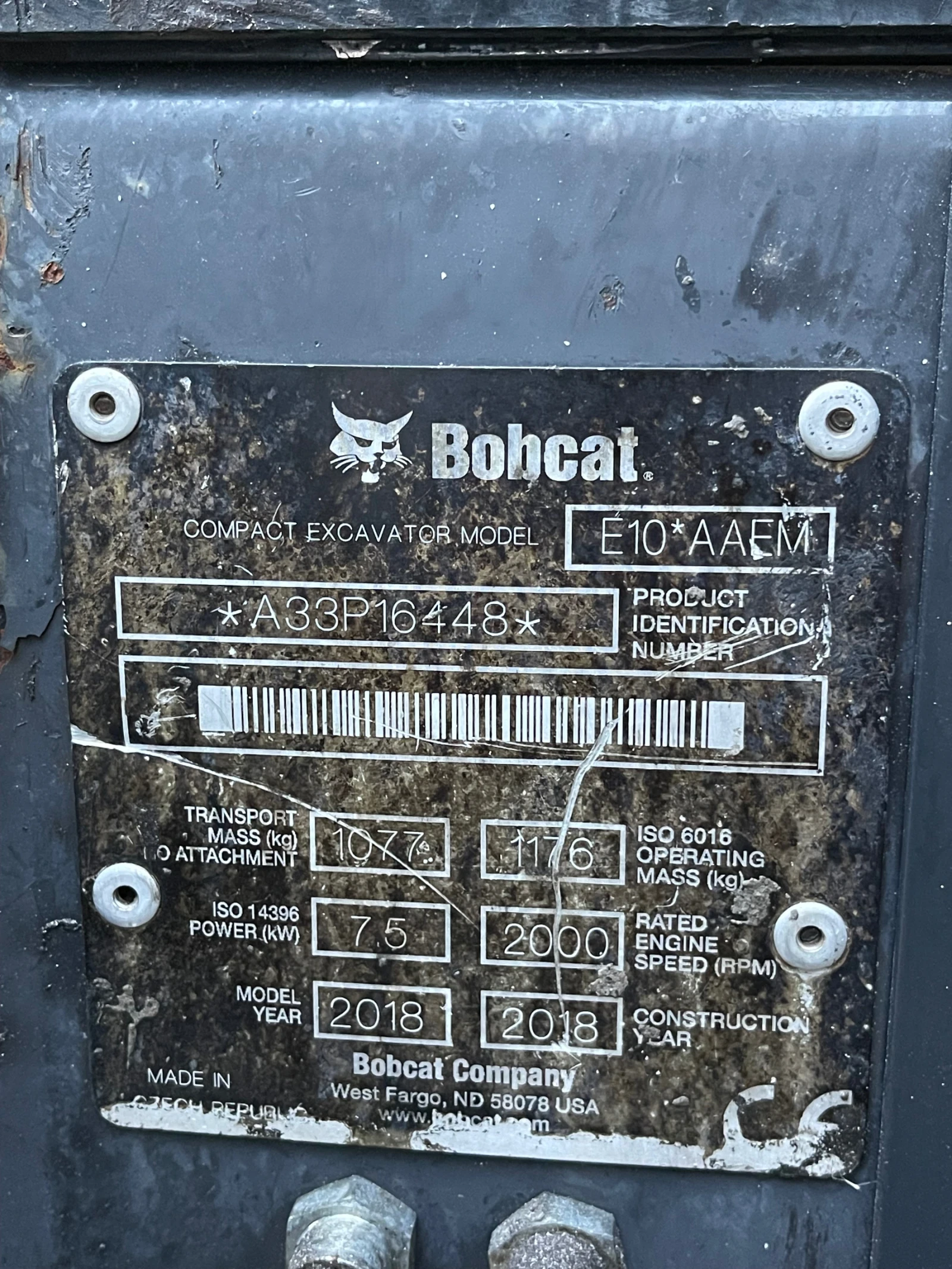 Багер Bobcat E10, снимка 10 - Индустриална техника - 55427443