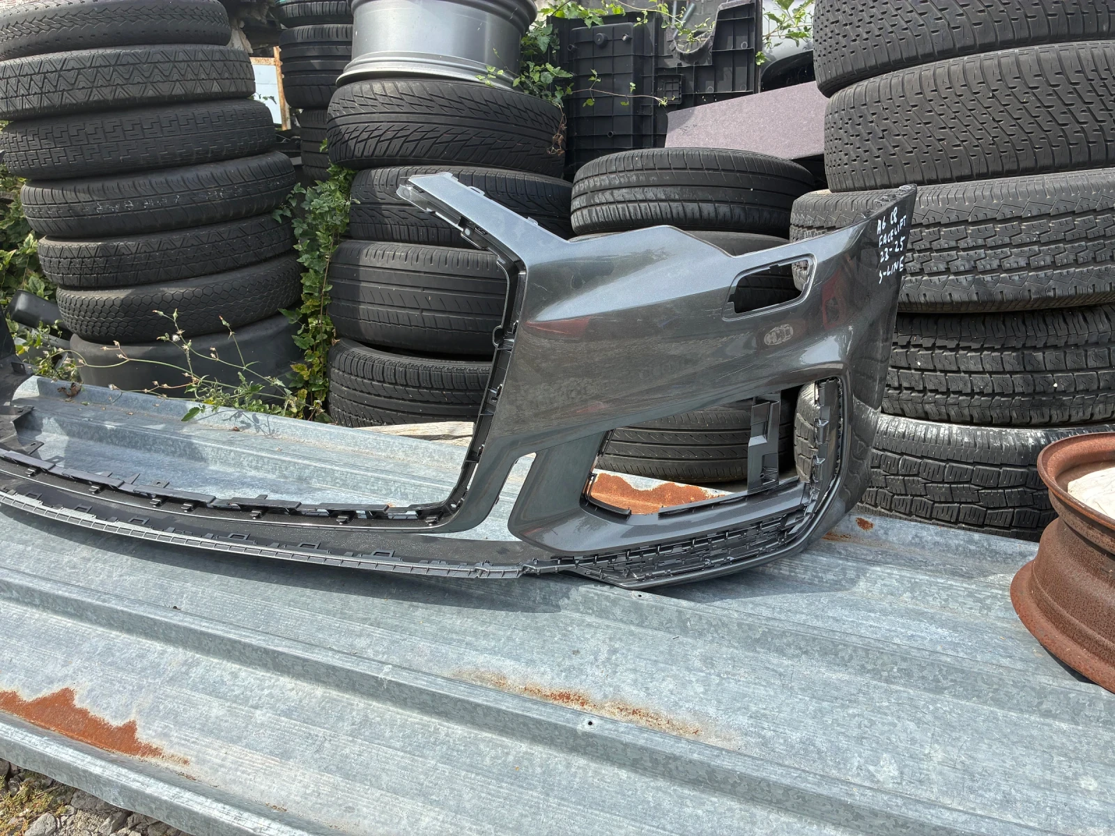 Предна броня Audi A6 C8. Ц8. S-line. 18-25г. Оригинална. 4K0807437F. Ауди А6.  Код на боята. LZ7S. , снимка 2 - Части - 56222534